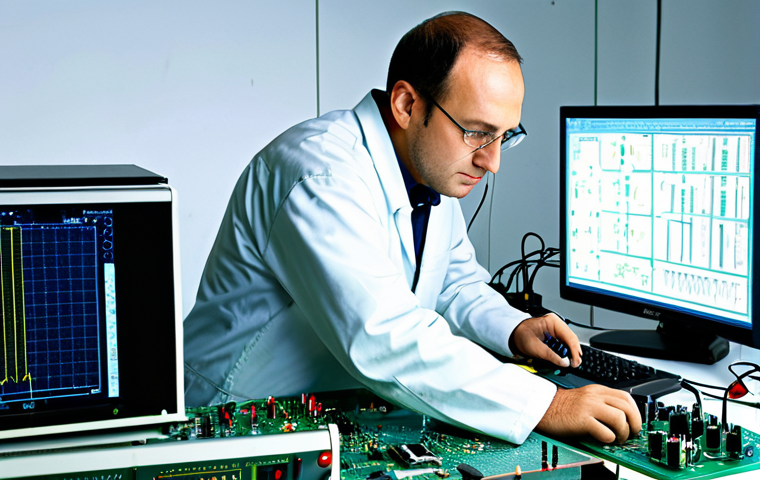 전자기기 분야 취업 면접 준비 - Electronics Engineer at Work**

"A professional electronics engineer, fully clothed in appropriate a...