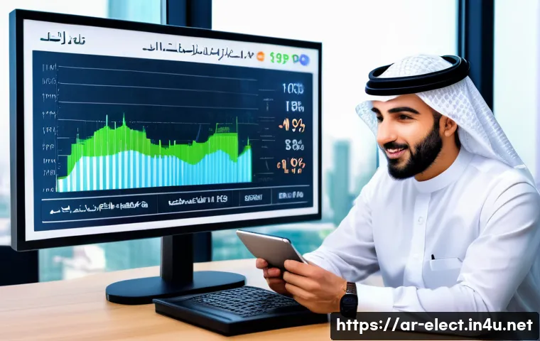 전자기기 시험 후기 모음 - A modern Arabic-speaking professional using a sleek electronic device with an AMOLED screen, showing...