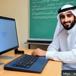 전자기기 자격증 시험 난이도별 대비법 - A modern Middle Eastern study room scene showcasing an Arab young adult male preparing for an advanc...